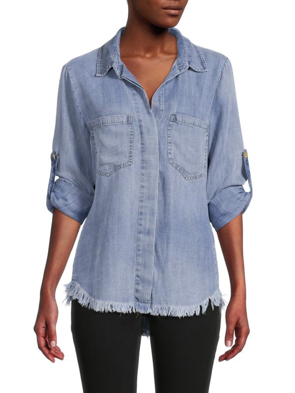 Renee C. Tab Cuff Chambray Shirt